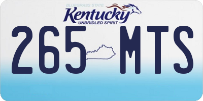 KY license plate 265MTS
