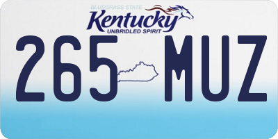 KY license plate 265MUZ