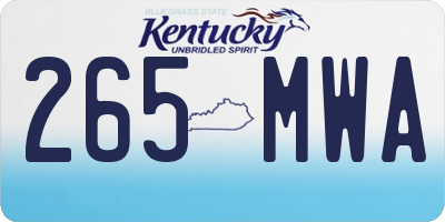 KY license plate 265MWA