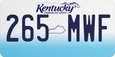 KY license plate 265MWF