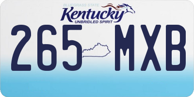 KY license plate 265MXB