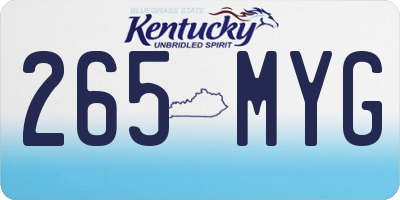 KY license plate 265MYG