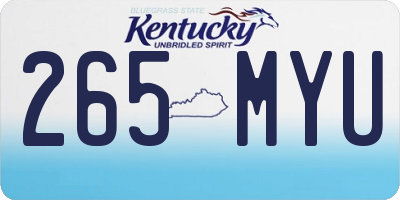 KY license plate 265MYU
