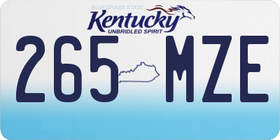 KY license plate 265MZE