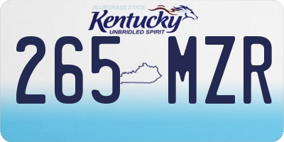 KY license plate 265MZR