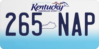 KY license plate 265NAP