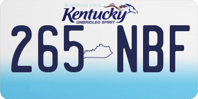 KY license plate 265NBF