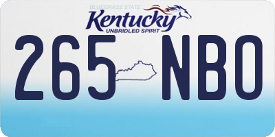 KY license plate 265NBO
