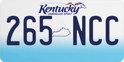KY license plate 265NCC