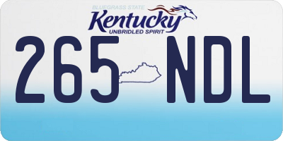 KY license plate 265NDL