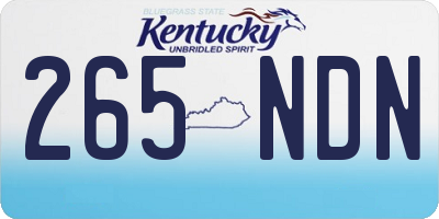 KY license plate 265NDN