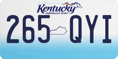 KY license plate 265QYI