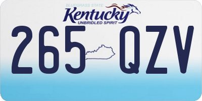 KY license plate 265QZV