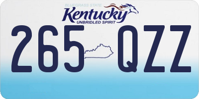 KY license plate 265QZZ