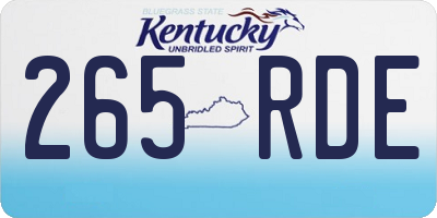 KY license plate 265RDE
