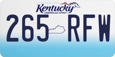 KY license plate 265RFW