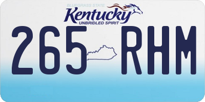 KY license plate 265RHM