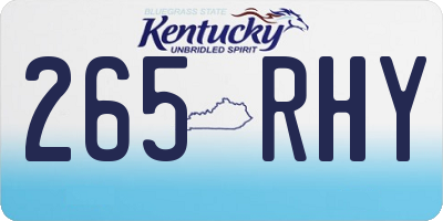 KY license plate 265RHY