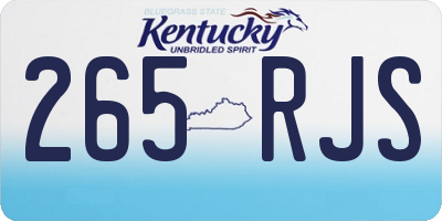 KY license plate 265RJS