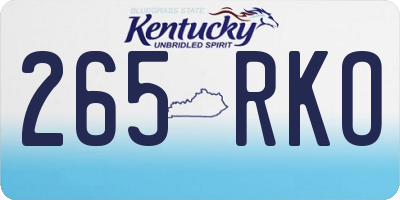 KY license plate 265RKO