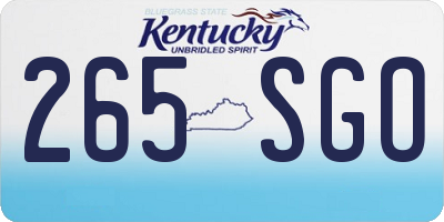 KY license plate 265SGO