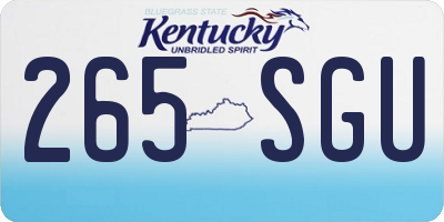 KY license plate 265SGU