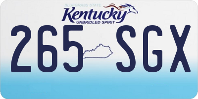 KY license plate 265SGX