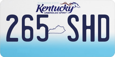 KY license plate 265SHD