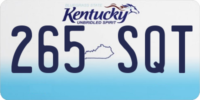 KY license plate 265SQT
