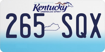 KY license plate 265SQX