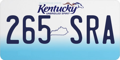 KY license plate 265SRA