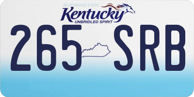 KY license plate 265SRB