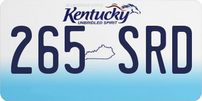 KY license plate 265SRD