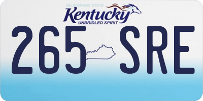 KY license plate 265SRE