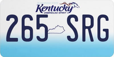 KY license plate 265SRG