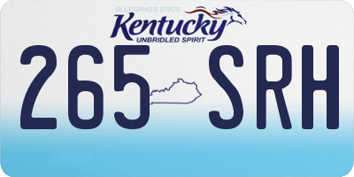 KY license plate 265SRH