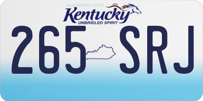 KY license plate 265SRJ