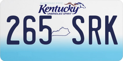 KY license plate 265SRK