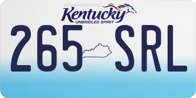 KY license plate 265SRL
