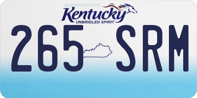 KY license plate 265SRM