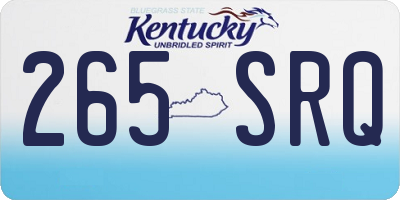 KY license plate 265SRQ