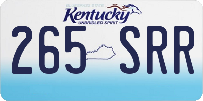 KY license plate 265SRR