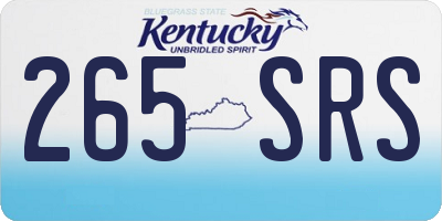 KY license plate 265SRS