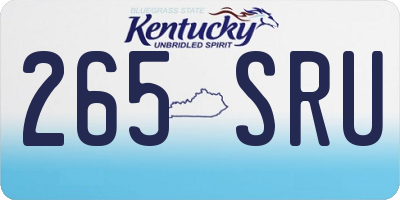 KY license plate 265SRU