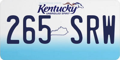 KY license plate 265SRW