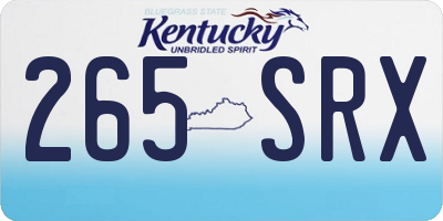 KY license plate 265SRX