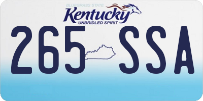 KY license plate 265SSA