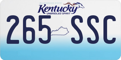 KY license plate 265SSC