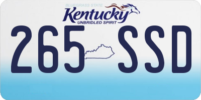 KY license plate 265SSD