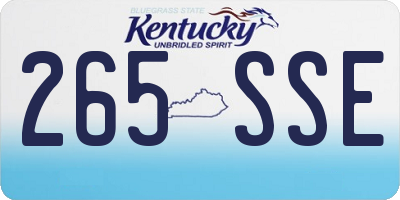 KY license plate 265SSE